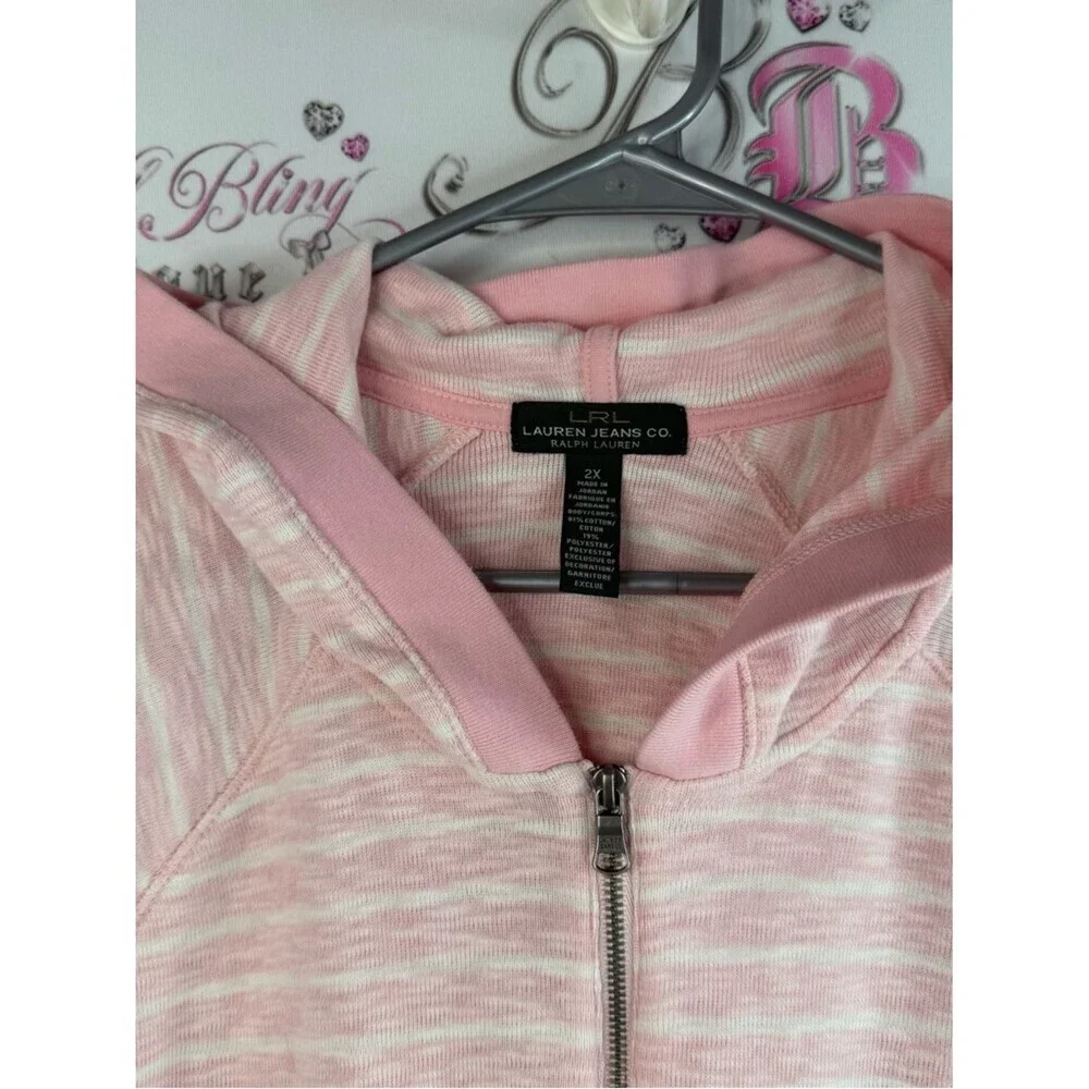 Lauren Ralph Lauren sweater hoodie Light Pink Half-Zip Hooded Pullover
